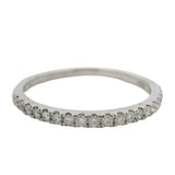 Solid 14kt White Gold and Diamond Half Eternity 0.28ctw 2mm Thin Wedding Band Ring Size 7.5