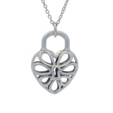 Tiffany & Co 925 Sterling Silver Filigree Heart Lock 16" Chain Necklace