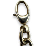 Gucci 925 Sterling Silver Heavy Heart G Logo Charm 7.5" Bracelet Made in Italy