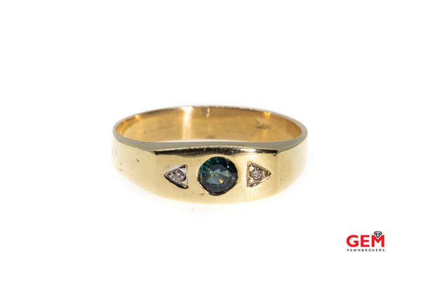 Color Change Sapphire 14k 585 Yellow Gold Diamond Ring Size 11
