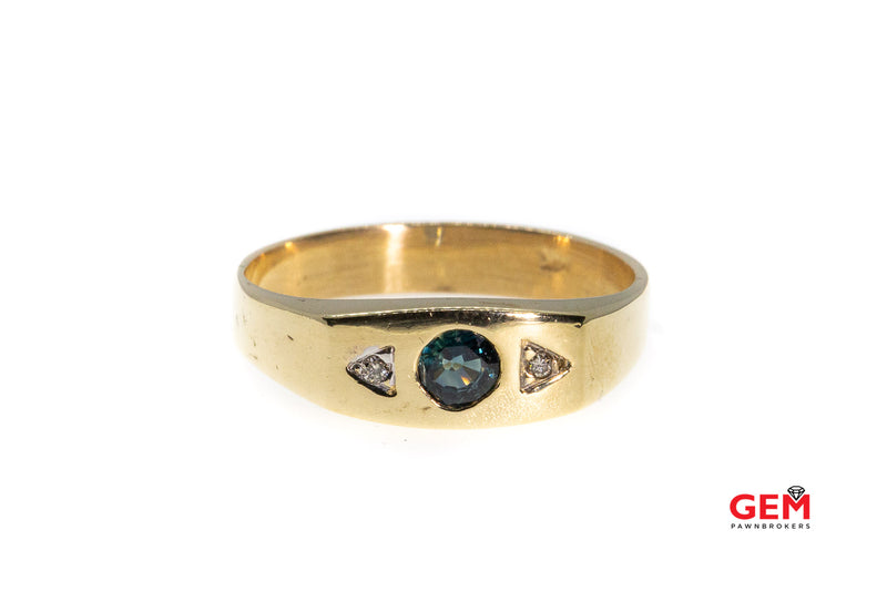 Color Change Sapphire 14k 585 Yellow Gold Diamond Ring Size 11