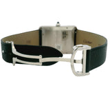 Cartier Tank Extra Large 4324 31mm Silver Dial Black Leather Strap Watch B&P