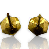 Victorian Pierced Screw-Back 18k Solid Yellow Gold Hand-Chased Earrings