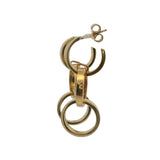 Vintage Tiffany & Co Paloma Picasso Solid 18kt Yellow Gold Triple Hoop Drop/Dangle Earrings