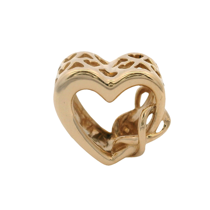 Pandora Retired Solid 14kt Yellow Gold "Love You Mom" Infinity Heart Spacer Charm