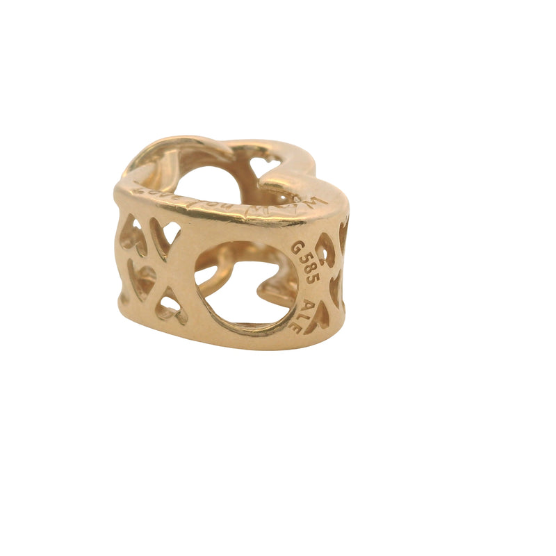 Pandora Rare Solid 14kt Yellow Gold and CZ All Wrapped Up Gift Present Slider Bead Charm