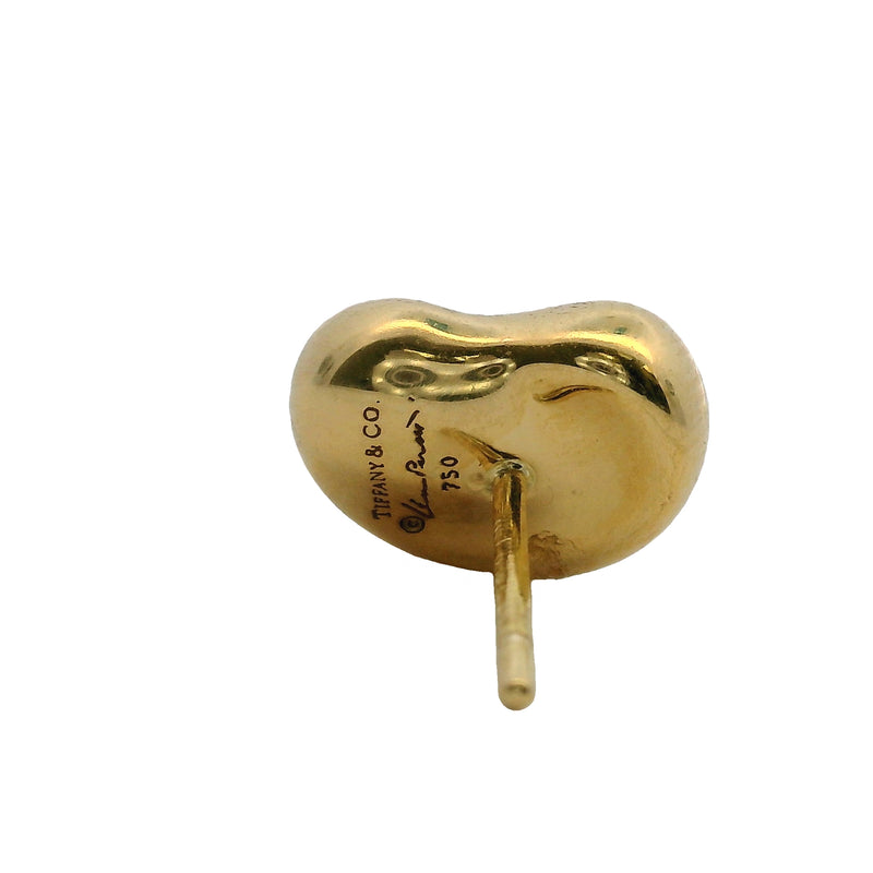 Tiffany & Co Solid 18kt Yellow Gold Elsa Peretti 11mm Bean Stud Earrings