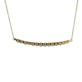 Solid 18kt Yellow Gold and Cabochon Jade Graduated Curve Pendant 18" Necklace