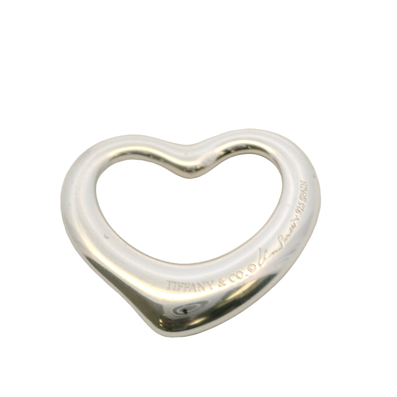 Tiffany & Co Elsa Peretti 925 Sterling Silver 22mm Wide Open Heart Necklace Pendant