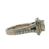 Vera Wang Love 14kt White Gold 1ct Center Princess Diamond and Double Halo Engagement Ring Size 6.5