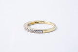 Diamond Line 2mm Anniversary Band 14K 585 Yellow Gold Ring Size 7 1/4