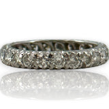 Vintage Solid 14kt White Gold and 1.61ctw Round Brilliant Diamond Eternity Wedding Band Ring Size 6.25