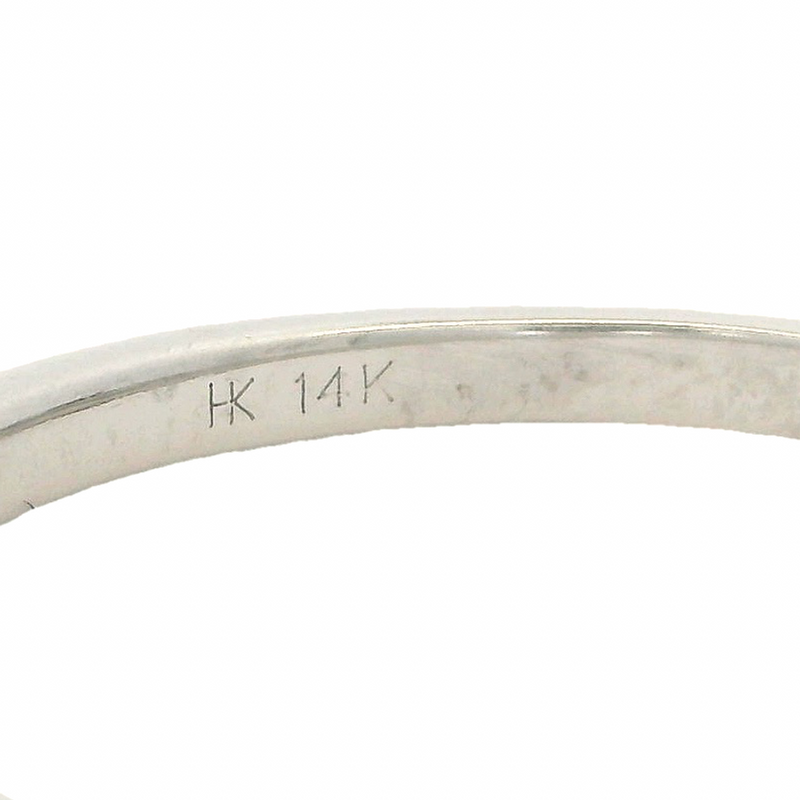Harriet Kelsall Solid 14kt White Gold and 0.38ctw Diamond Half-Eternity Wedding Stackable Band Ring Size 6.5
