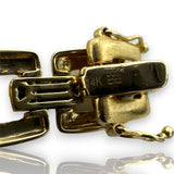 EFFY D'Oro Solid 14kt Yellow Brushed Gold Flat Square Link Bracelet with 0.25ctw Diamonds 7" Length