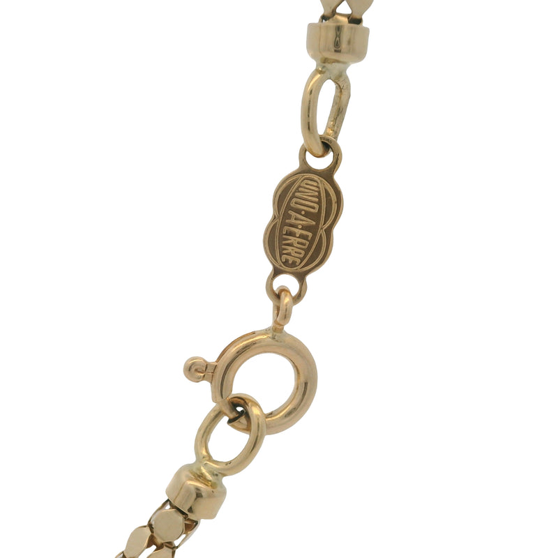 Vintage UnoAerre Italian Solid 18kt Yellow Gold Circle Mesh Link 20" Chain Necklace