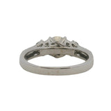 EFFY Solid 14kt White Gold 0.77ct Diamond Engagement Ring with Leaf Detail Size 7