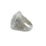 Sarda 925 Sterling Silver Swirl Pattern Oval Framed Ring Size 7