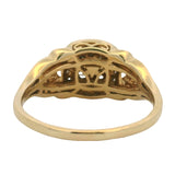 LeVian Solid 14kt Yellow Gold and Brown and White Diamond Cluster Cocktail Ring Size 10.5