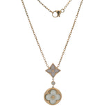 Louis Vuitton Solid 18kt Rose Gold MOP and Diamond Star Color Blossom Drop Necklace 18"