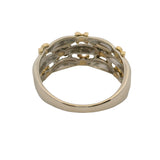 Solid 18kt White and Yellow Gold 3-Band Faux Stack Ring Size 6