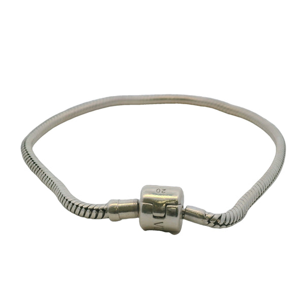 Vivara Brazillian Jewelry 925 Sterling Silver 8.5" Classic Snake Charm Bracelet