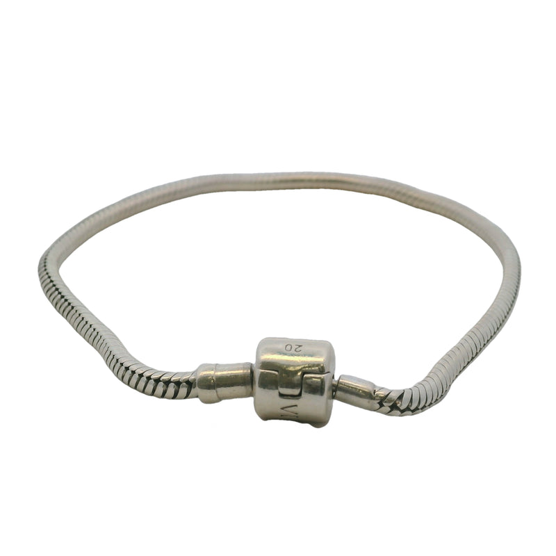 Vivara Brazillian Jewelry 925 Sterling Silver 8.5" Classic Snake Charm Bracelet