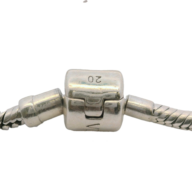 Vivara Brazillian Jewelry 925 Sterling Silver 8.5" Classic Snake Charm Bracelet