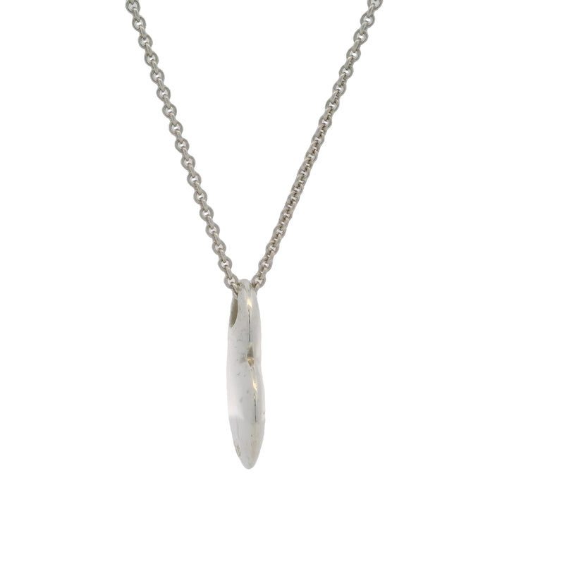 Tiffany & Co 925 Sterling Silver Stencil Puffy Heart Pendant on 16" Chain