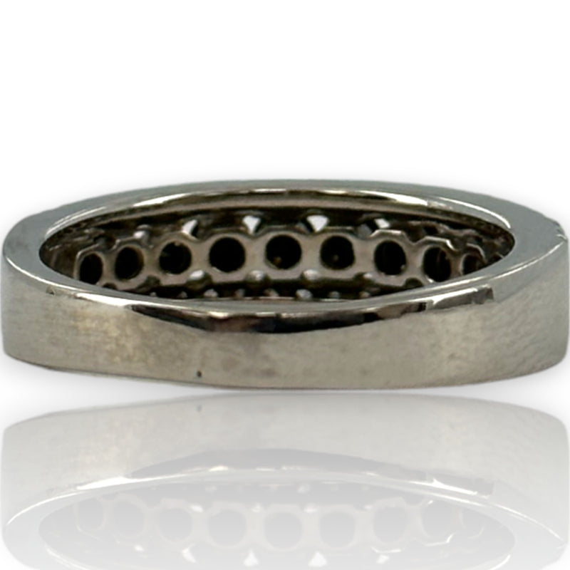 EFFY 14kt White Gold and Black and White Diamond Half-Eternity Ring Band