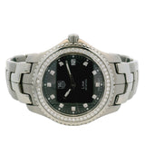 TAG Heuer Link WJ1117 Quartz Black Diamond Dial Bezel Steel Watch