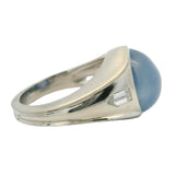 Vintage Solid Platinum 11.7ct Lavender Star Sapphire and Diamond Statement Ring Size 7