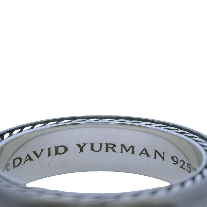 Discontinued Rare David Yurman 925 Sterling Silver and Titanium Diamond Streamline Pave Band Ring Size 9.5