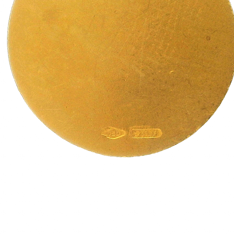 Colgante cristiano italiano de San Juan Bautista en oro amarillo macizo de 18 kt