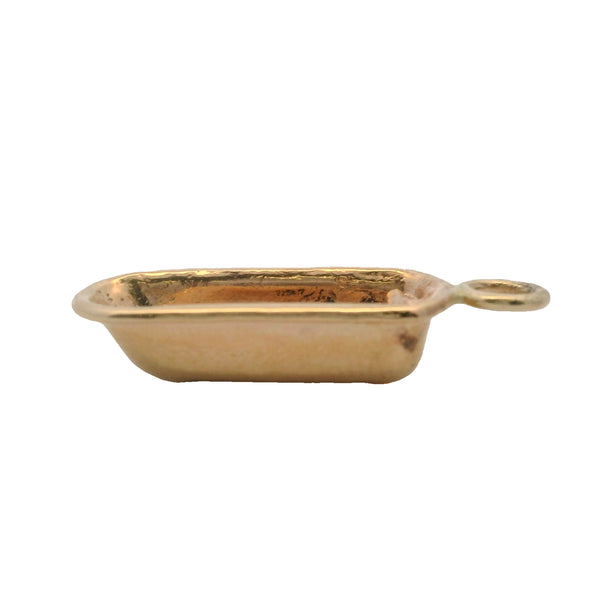 Vintage Solid 14kt Yellow Gold 3D Detailed Bathtub Charm