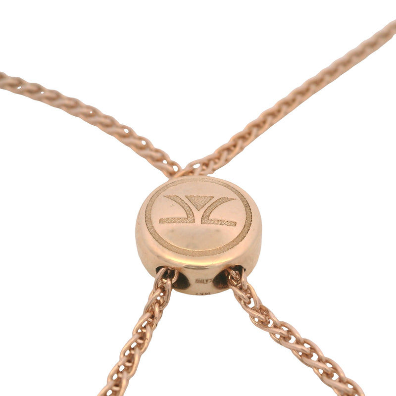 LeVian Solid 14kt Rose Gold and 2ctw Cognac Diamond Adjustable Tennis Bolo Bracelet