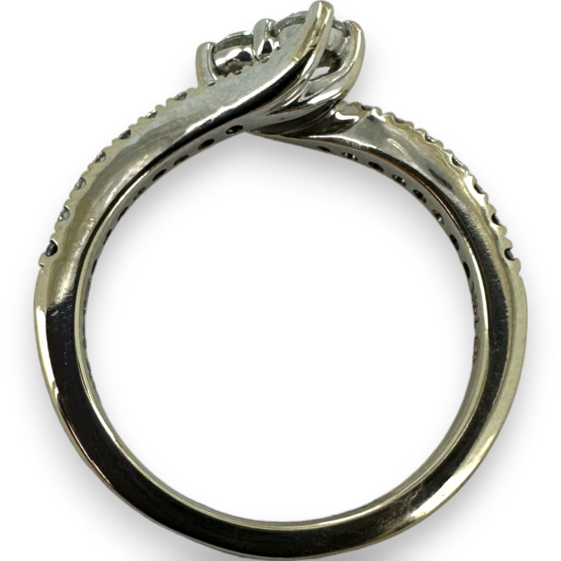 Kay Ever Us Collection 14kt White Gold Toi et Moi Ring With Half Eternity Diamond Band Size 6.75