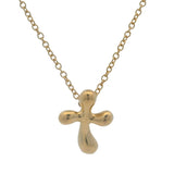 Vintage Tiffany & Co Elsa Peretti Solid 18kt Yellow Gold Cross Pendant 19" Necklace