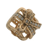 Pandora Retired 14kt Yellow Gold "All Wrapped Up" Gift Box CZ Spacer Bead Charm