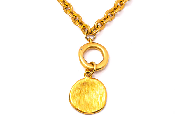 Vintage Givenchy Logo Matte Anchor Link 2 Strand Chain Gold Tone 16.5" Necklace