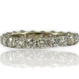 Round Brilliant Diamond Eternity 3mm Band Size 7 14kt Solid White Gold 1.89ctw Ring