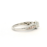 14kt Solid White Gold and Princess Cut Diamond Engagement Ring with Halo and Diamond Shoulders Size 7