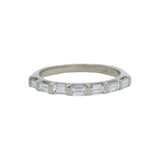 18kt White Gold Baguette 0.56ctw Diamond Half-Eternity Wedding Band Ring Size 6