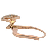 LeVian Solid 14kt Rose Gold and Diamond Ribbon Dangle Leverback Earrings