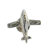 Vintage 925 Sterling Silver 3D Airplane Plane Single Cufflink