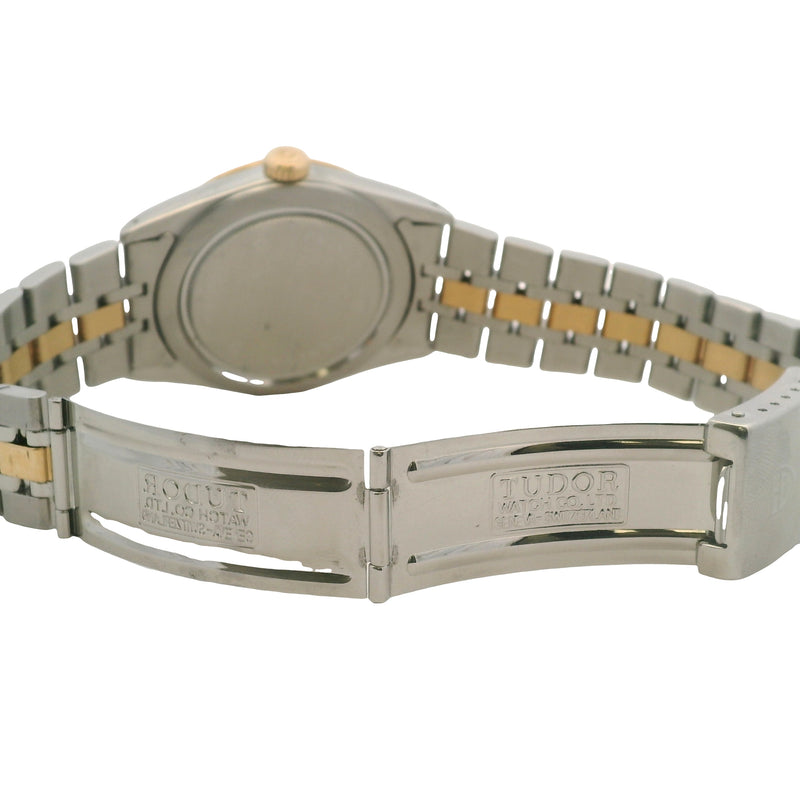 Tudor 1997 Prince Date Day 76213 36mm Linen Dial Two Tone Gold Watch