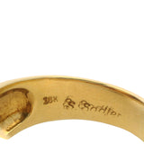 Vintage Susan Sadler Solid 18kt Yellow Gold Cabochon Citrine and Diamond Cocktail Ring Size 7