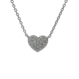 Blue Nile 14kt White Gold Mini Diamond Heart Station Pendant 16" Necklace