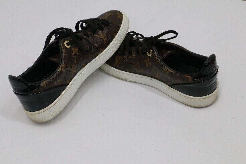 Louis Vuitton FrontRow Monogram Canvas Patent Sneakers Womens Size 36/US 6 *READ