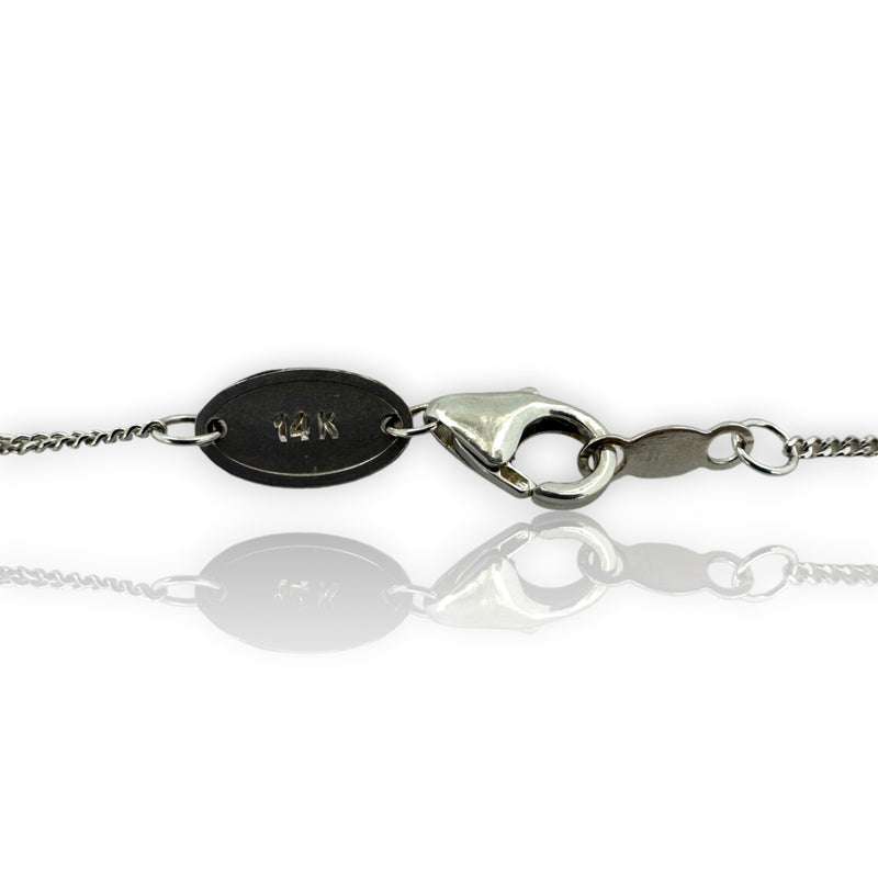 Ever Us 14kt Solid Rhodium Plated White Gold Toi et Moi 1ctw Diamond Pendant Necklace on 17-19" Adjustable Chain