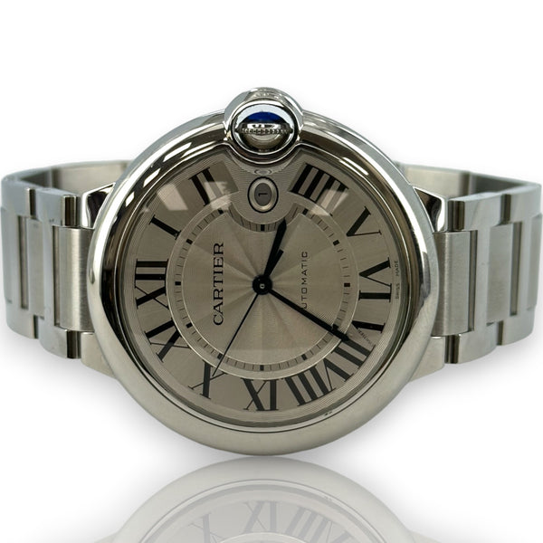 Cartier 3765 Ballon Bleu Date 42mm WSBB0049 Stainless Steel Watch B&P